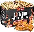 Vivlly Fatwood Fire Starter Pack – Starter Wood for Fireplace – Small Wood Logs for Campfire Stove, Grilling & Cooking – Firewood Lighter Kindling Sticks – Firepit Burning (20 lb)