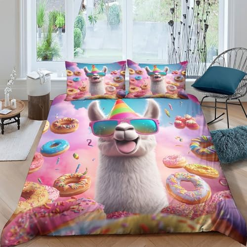 Housse de couette lama resistante avec impression numerique 3d