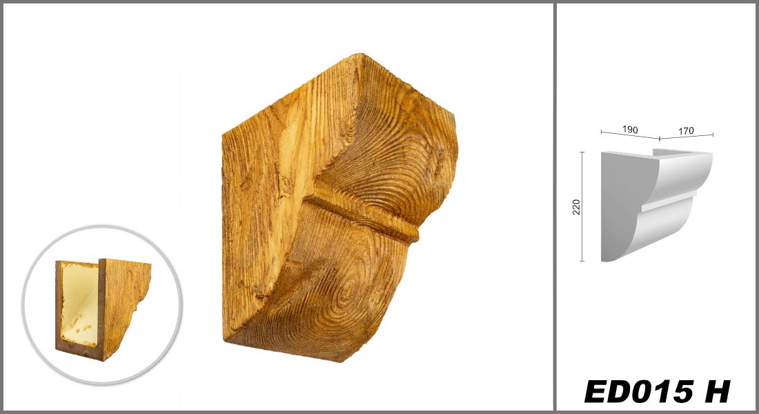 1 Console Finto-Legno Parete 190x170mm ED015 H Serie Moderna