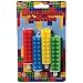 Block Mania Interconnecting Building Block Brick Theme Birthday Candles,Multicolor,4 Pack