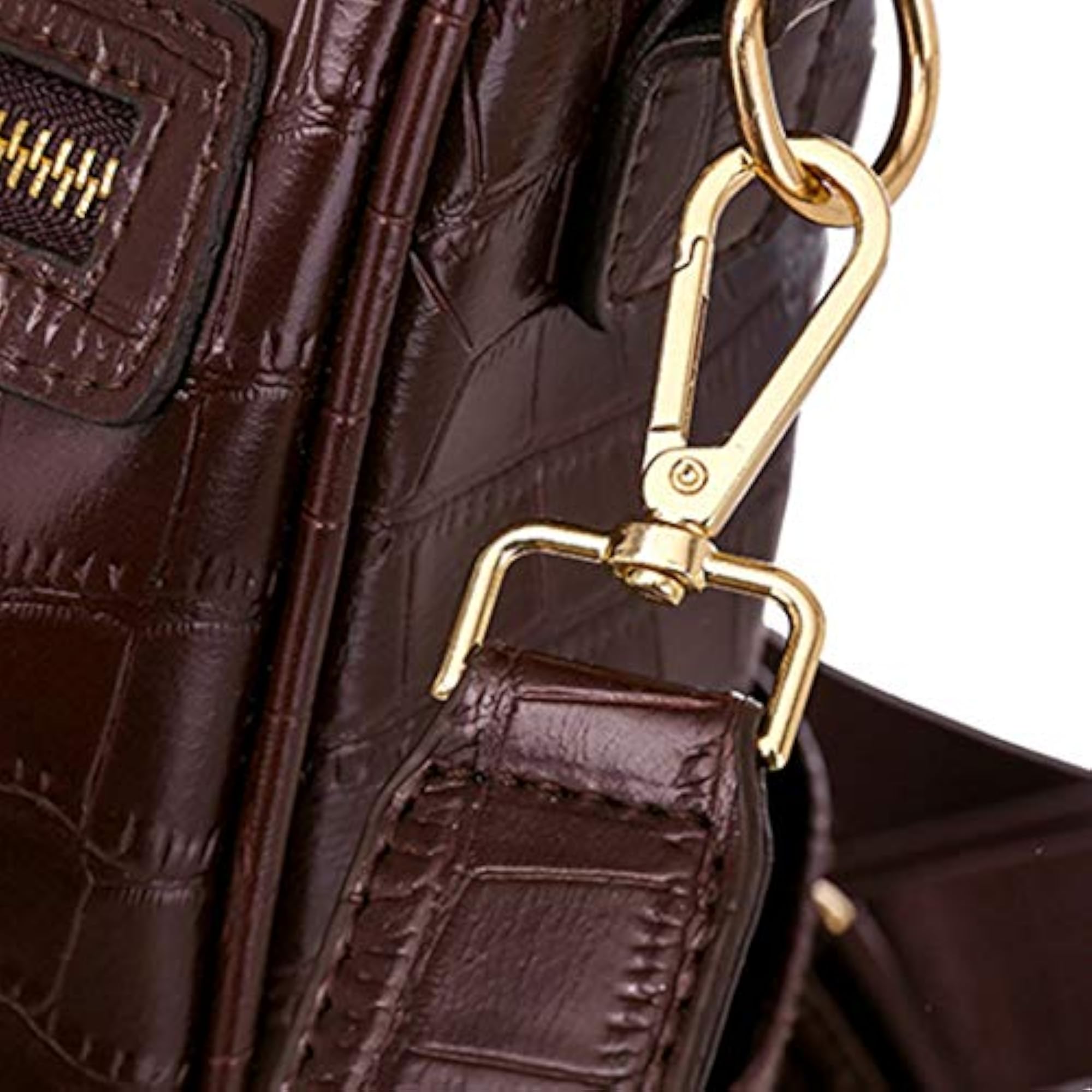 Women’s Anti-Theft Crocodile Print Faux Leather Backpack