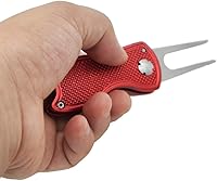 Vista 6 de Herramienta de reparación de Divot de golf con botón emergente y marcador de bola magnética, ligera, portátil, herramienta de reparación de mini