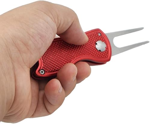 Miniatura 6 de Herramienta de reparación de Divot de golf con botón emergente y marcador de bola magnética, ligera, portátil, herramienta de reparación de mini