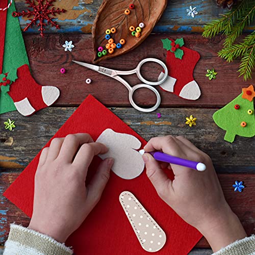 Hisuper Serrated Blade Scissors Crafting Sewing Scissors Embroidery Scissors Small 3.6 Inch Needlework Scissors With Leather Scissors Cover For Crafting Cutting Fabric Threading Tool #TOP6