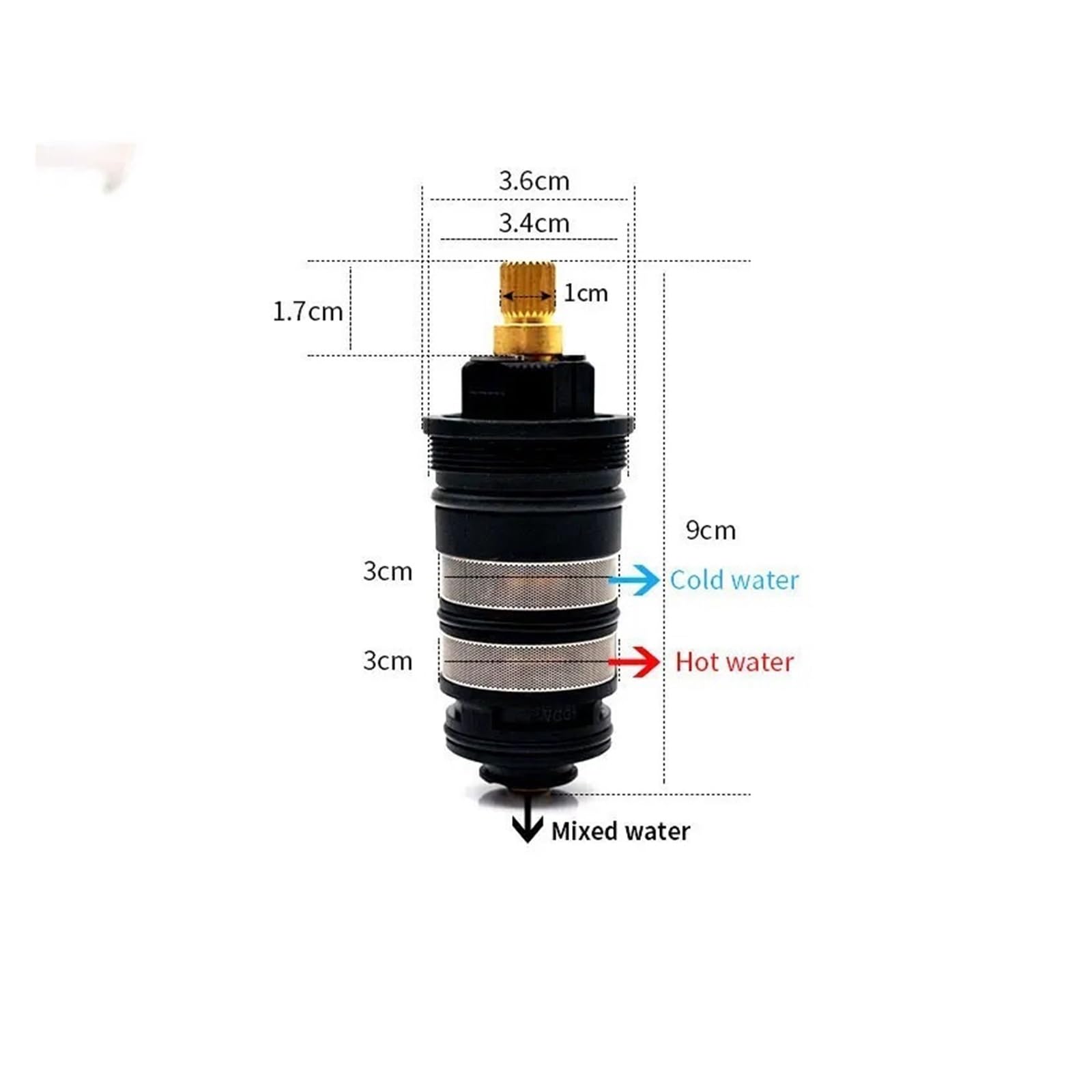 Cartucho para Grifo de Mezcla Válvula de cartucho for grifo ducha con termostato, control temperatura agua fría y caliente, válvula mezcladora for baño