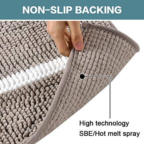 Bathroom Runner Rug Bath Mat For Bathroom Non Slip Bathroom Rug Extra Soft Absorbent Bathroom Mat Runner Washable Plush Shaggy Bath Carpet For Bathroom Floor, Tub And Shower, 17"X 47", Taupe #TOP4