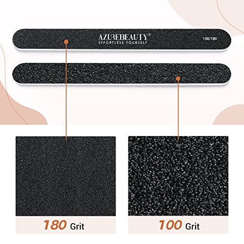 8 Pcs Nail File Professional Double Sided 100/180 Grit Nail Files Emery Board Black Manicure Pedicure Tool And Nail Buffering Files By Azurebeauty #TOP3