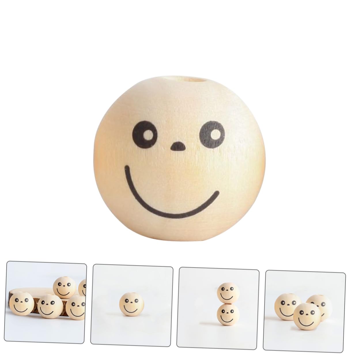STOBOK 250stücke Smile Face Holzperlen Diy Bastelperlen Für Schmuck Armbänder Und Dekoration Große Für Kreative Projekte Handgefertigte Und Familienaktivitäten