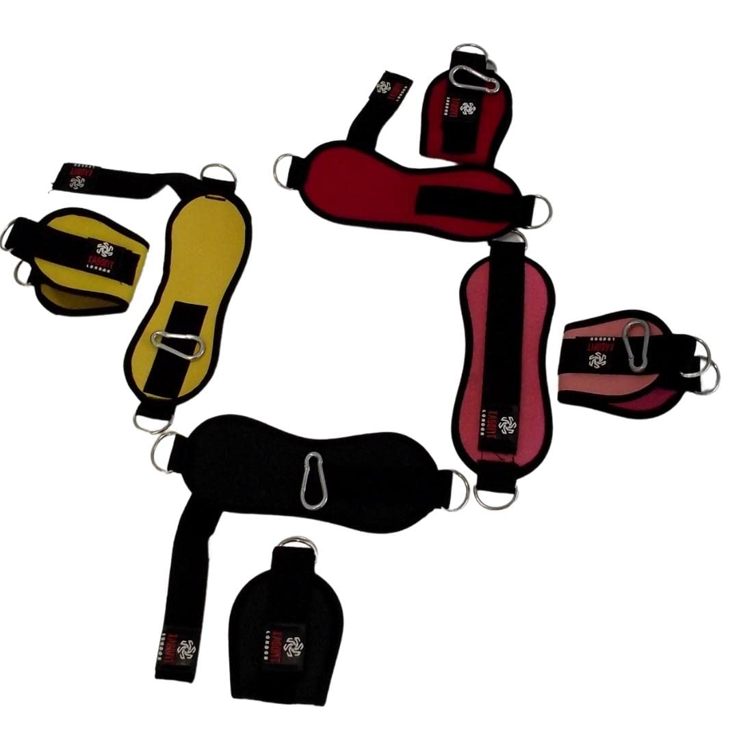 XAGOFIT Ankle Straps for Cable Machines - Padded Ankle Cuff for Cable Machine - Unisex Ankle Straps Pair with Carabina SNAP HOOK Clip
