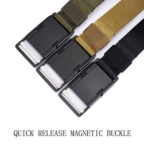 Men's Nylon Belt 1.26" Wide Quick Release Magnetic Buckle Webbing Belt, Military Casual Outdoor Golf Belts for Men2