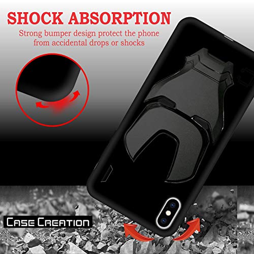 Image of COVERLY Official 3D Touch Feel Trending Avengers Logo Mask Soft Rugged Grip Silicone Iron Man Super Power Cartoon Movie Engraved Silicone Matte Back Cover for Apple iPhone Xs Max -HD Black