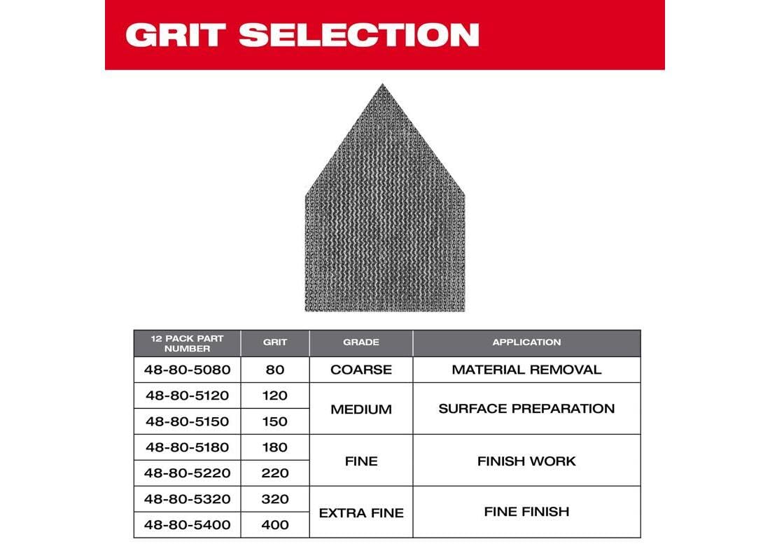 Milwaukee M12 3.75 in. L X 3.625 in. W Aluminum Oxide 80 Grit Coarse Sanding Sheet