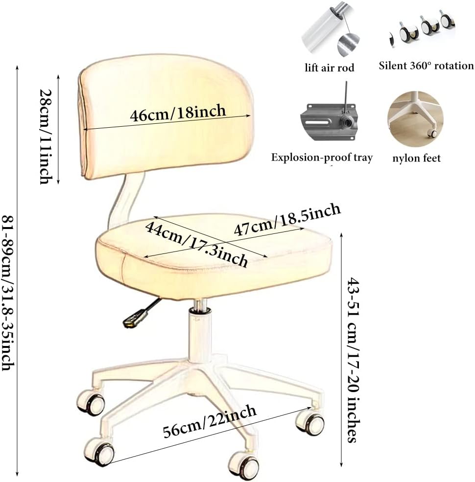 GIZNXBA Kids Task Chair Kids Desk Chair, Armless Ergonomic Study Chair for Boys Girls Computer Chair with Adjustable Height Swivel Rolling Desk Chair for Teens (Color : /Gray)