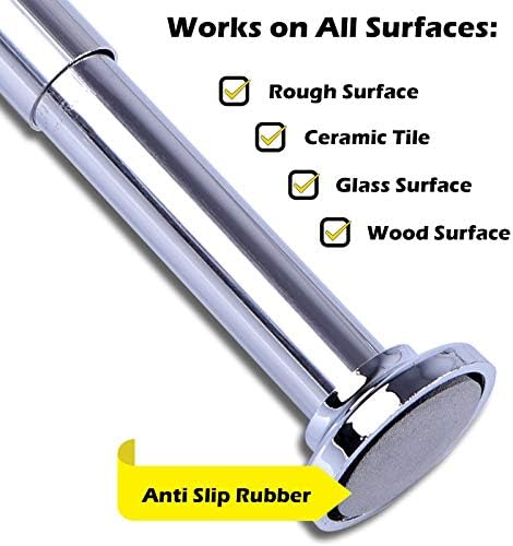 HomeCentre® Extendable Shower Curtain Rail Rod 125-220cm Telescopic Pole Closet Hanging