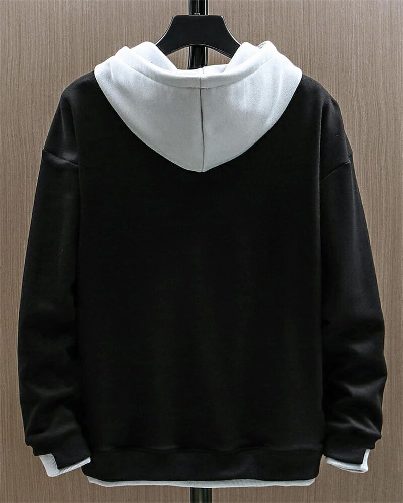 [ジュタオピン] パーカー メンズ 春 秋 フーデッド ヘビーウエイト 重ね着レイヤード 春秋 大きいサイズ カジュアル おしゃれ公式通販