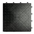 GarageDeck Coin Pattern, Durable Copolymer Interlocking Modular Non-Slip Garage Flooring Tile (24 Pack), Black