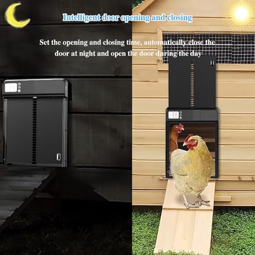 Porta de galinheiro com sensor anti-perfuração, temporizador solar para porta de galinheiro, program