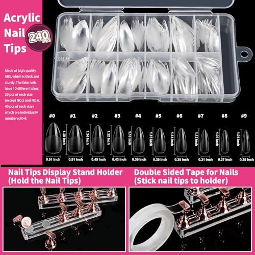 FANDAMEI Nail Art Kit, Nail Tools With Acrylic Fake Nail Tips For Beginner, Nail Art Brushes, Chrome Nail Powder, Nail Gems, Nail Glitter, Nail Stickers, Nail Art Tools For DIY At Home, Nail Studio