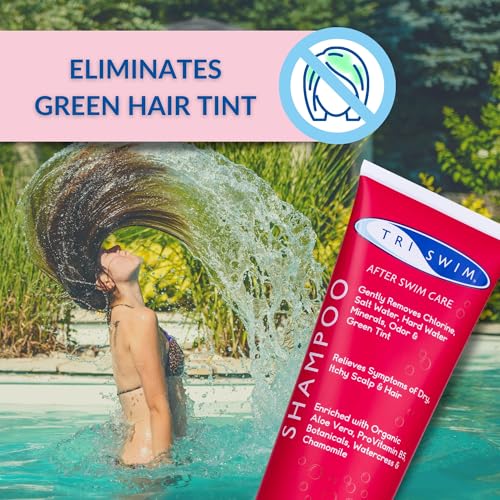 TRISWIM Chlorine Removal Shampoo | After Swim Care | Moisturising Anti-Chlorine Vegan Shamooo For Swimmers | Removes Green Tint | Lychee & Mango (250ml) - Image 5