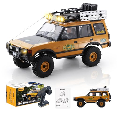 FMS FCX10 1/10 RC Crawler Land Rover Camel Trophy Edition, Official Licensed 4WD All Terrain Off-Road RC Truck for Adults, High-Detail Scale RC Car with Metal Gears, Upgraded Shocks (Discovery)