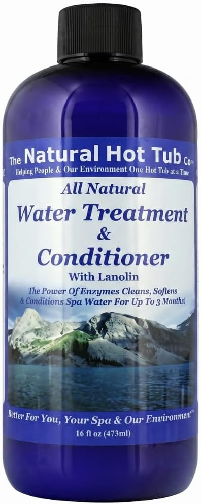 The Natural Hot Tub Company Water Treatment & Conditioner (16oz) โ Natural Enzyme Spa Clarifier Softens Skin, Stabilizes pH & Keeps Water Clear for 3 Months โ Eco Friendly Solution