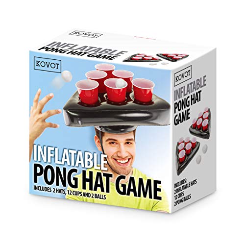 image for Kovot Pong Hat Game Set | Includes (2) Inflatable Pong Hats (12) 16oz 