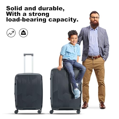 Image of Nazhura Luggage Set, 3-Piece Hardside Suitcase Set, 20-inch Carry On, 24-inch, 28-inch Luggage