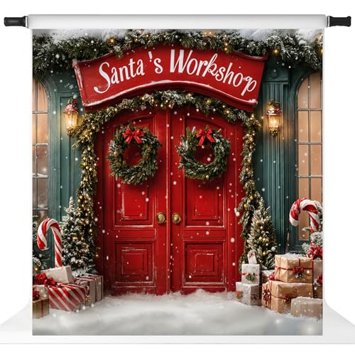 Atelier de Noël en toile décorative pour fête d'enfants 3x3m
