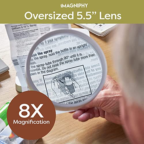 iMagniphy 8X Desk Magnifier with Light- Desktop Magnifying Glass with Light and Stand- Great to Repair Tech Gadgets & Hands-Free Reading, Crafts- Magnifying Desk Lamp with 6 LED Lights & Sturdy Base - Thumbnail 3