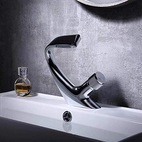 Grifo de baño monomando con salida en cascada y control térmico preciso para lavabo de baño