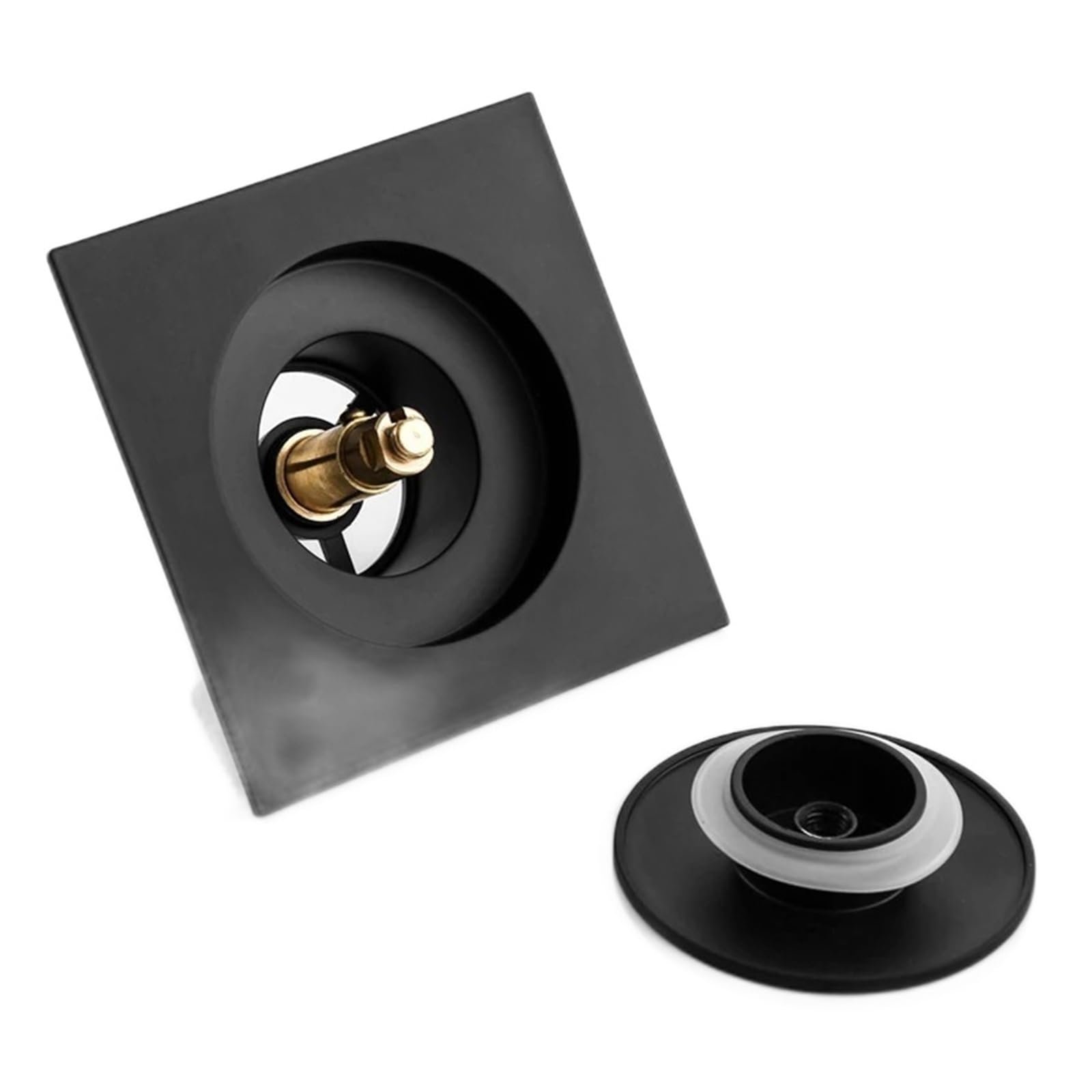 Housse de douche carrée en laiton chromé anti-odeur 10 cm (TT-TL-Noir)
