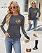 Flafens Long Sleeve Shirt for Women - Soft Crewneck Casual Graphic Fashion Clothes Tshirts Cute Cool Cotton Fall Trendy Workout Outfits Vacation Tops, Butterfly, Medium