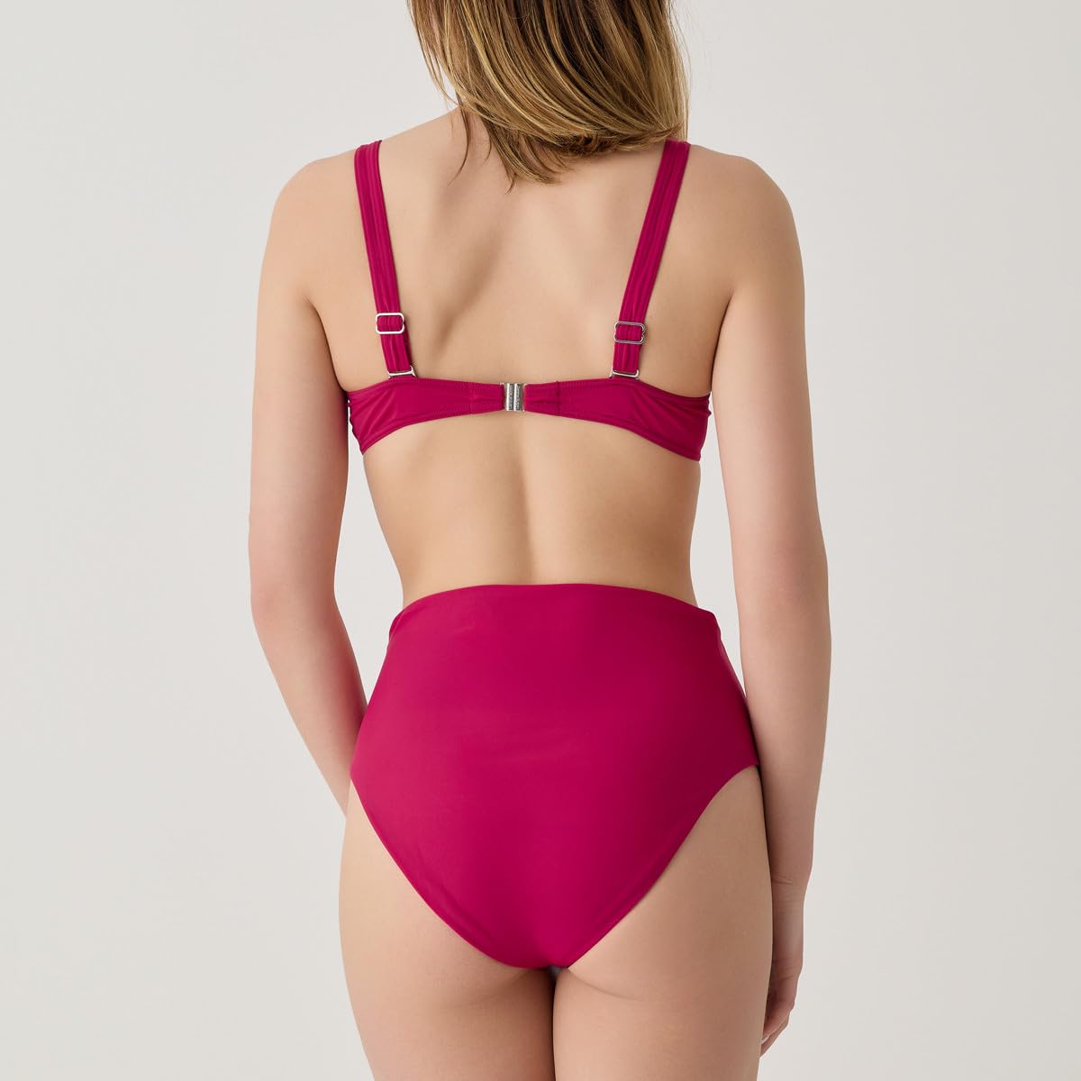 Janine Robin Bas de Maillot de Bain Culotte Haute Couvrante Darling Rouge