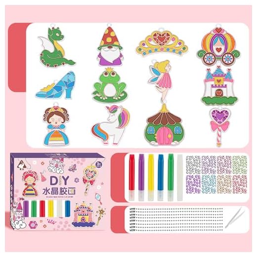 No hornear pegamento pintura al aire-secado niños DIY ventana vidrieras pinturas haciendo cristal llavero pegatinas