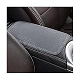 zipelo Car Armrest Storage Box Pad, Suede Auto Center Console Cover, Skin-Friendly Washable Cotton Cloth, Waterproof Automotive Armrest Protector, Universal for Most Vehicles (Gray)