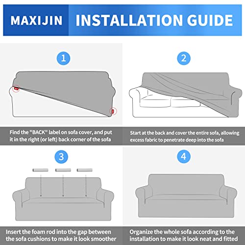 Housse de canapé 4 places extensible universelle de qualité - 8