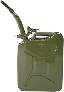 Metal Fuel Jerry Can 20L 5 Gallon Green Diesel Petrol Oil Tank Flexible Spout Car Truck Army Steel Emergency Container Portable UK STOCK