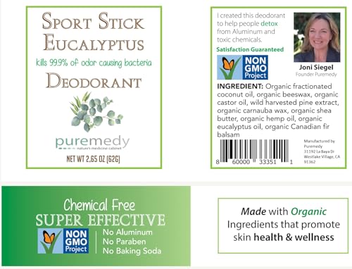 Puremedy Eucalyptus Sports Stick Deodorant, 2.25 oz image 5