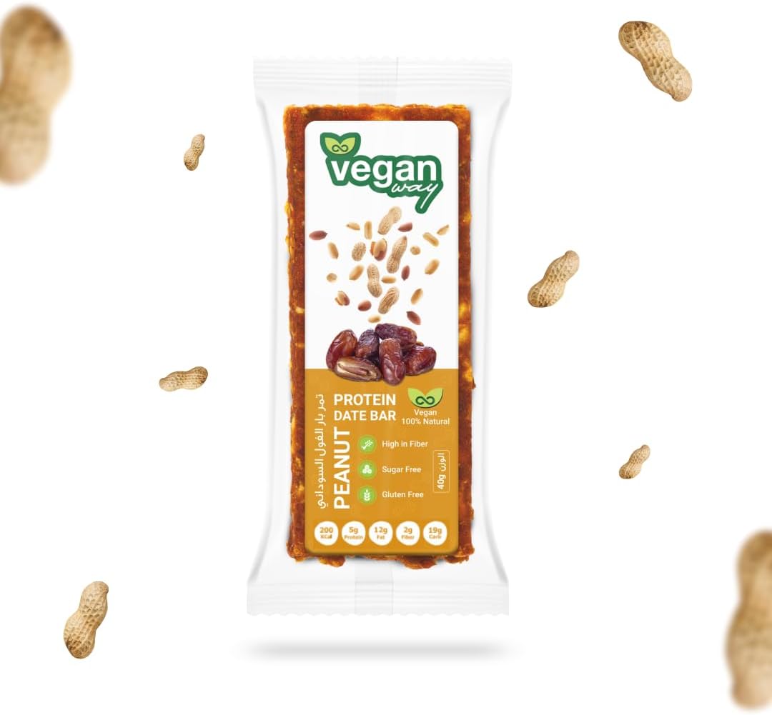 Protein Peanut and Dates Granola Bars Dispenser | 12x40g | All Natural, Clean Ingredient Breakfast Bars | Breakfast & Cereal Bars | Protein Snack Bars | Gluten Free | Dairy Free | Soy Free