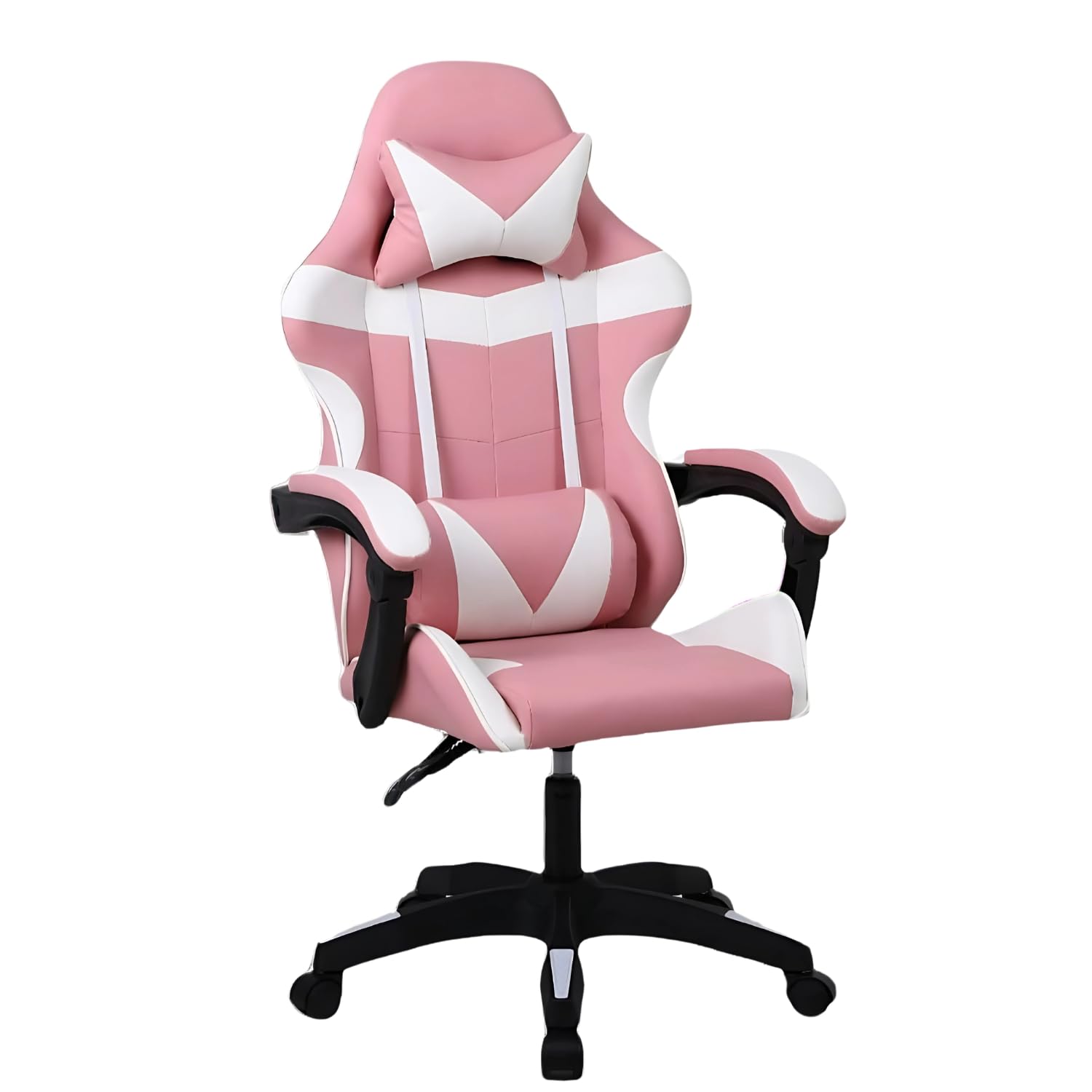 LUTODY - Silla Gaming giratoria Premium, Altura Regulable Acolchado, Asiento Polipiel Cuero sintético, Reclinable, Despacho Escritorio Juegos Gamer ergonómnico (Rosa)