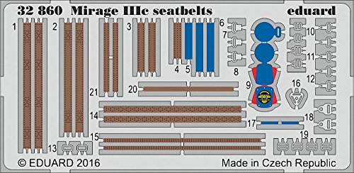 Ceintures Mirage IIIc 1:32 Eduard P-etch remplacez les harnais plats Italeri