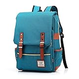 POPOTI Sac  Dos, Sacs Ordinateur Portable Unisexe Document Nylon Multifonction Scolaire Cartable Backpack pour Hommes Femmes 16 Pouce Collge cole Loisirs Voyage Camping (Bleu)