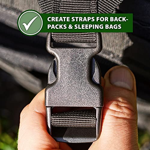 Image of Mandala Crafts 4 PCs Red Adjustable Bag Buckle Straps Belt with 1 Inch Quick Side Release Clips 86 Inch Nylon Webbing - Utility, Packing, Suitcases, Sleeping Bags, Backpacks, Luggage Straps
