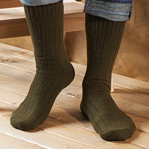 Mens Fine Cashmere and Merino Wool Super Soft and Warm Winter Fluffy Mid-Calf Socks3