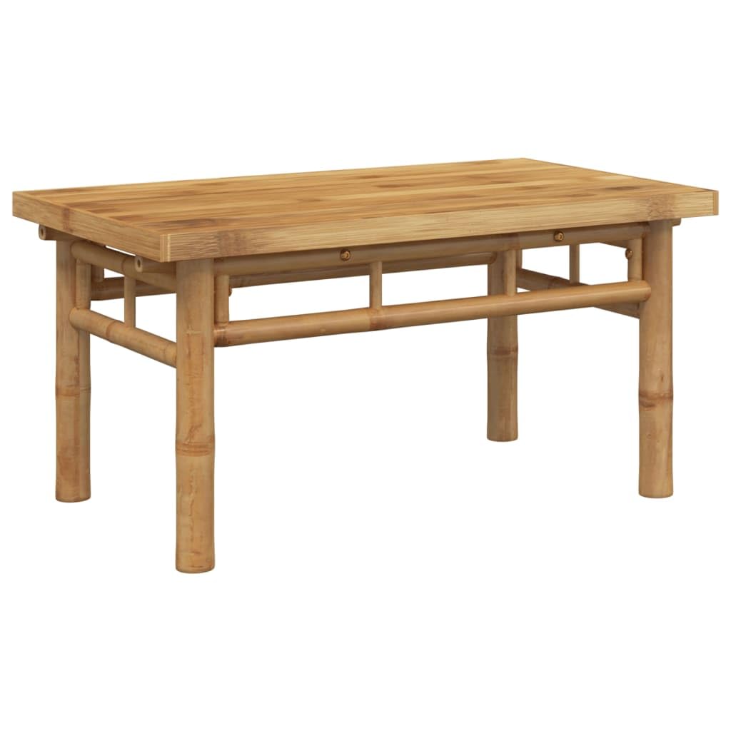 Mesa auxiliar de bambú, 70 x 40 x 35 cm, natural, diseño robusto, para salón, dormitorio, balcón