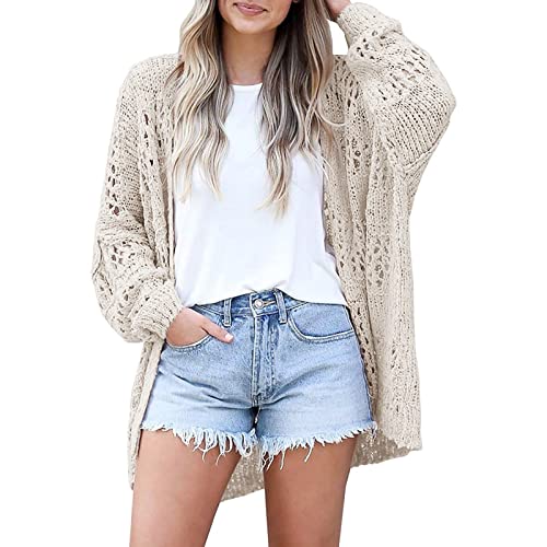 Crochet Cardigan for Women Kimonos Boho Long Sleeve Lightweight Loose Sweater 2025 Fall Casual Open Front Outfits