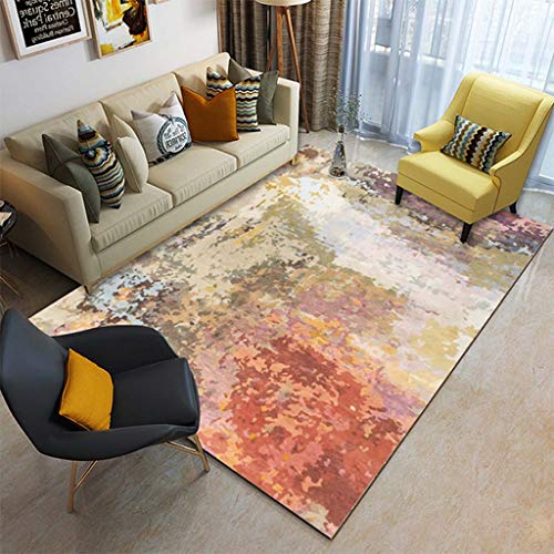 Tapis géométrique lavable en machine pour éliminer les taches du salon