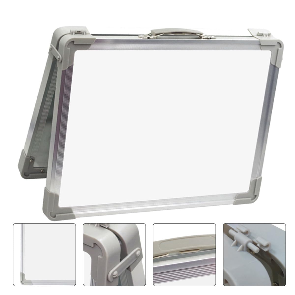 UKCOCO Lavagna Magnetica Bifacciale da Tavolo Mini Lavagna Bianca Cancellabile Leggera Supporto Pieghevole Magnetica Portatile per Ufficio e Casa