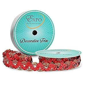 Expo International SIR6176RD Paillettenband Rot