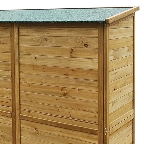Wiltec Gartenhaus mit 2-flügelige Tür 1350x500x1540mm aus Fichtenholz mit Bitumendach für Garten, Terrasse & Balkon Gerätehaus Geräteschuppen Holzhaus Werkzeugschrank